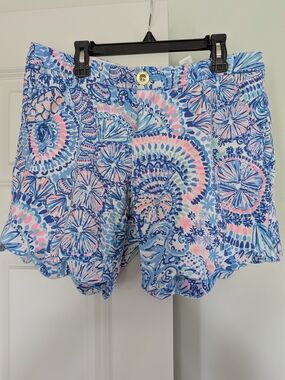 Lily Pulitzer 7" Darci Knit Short Blue Grotto Commotion In The Ocean